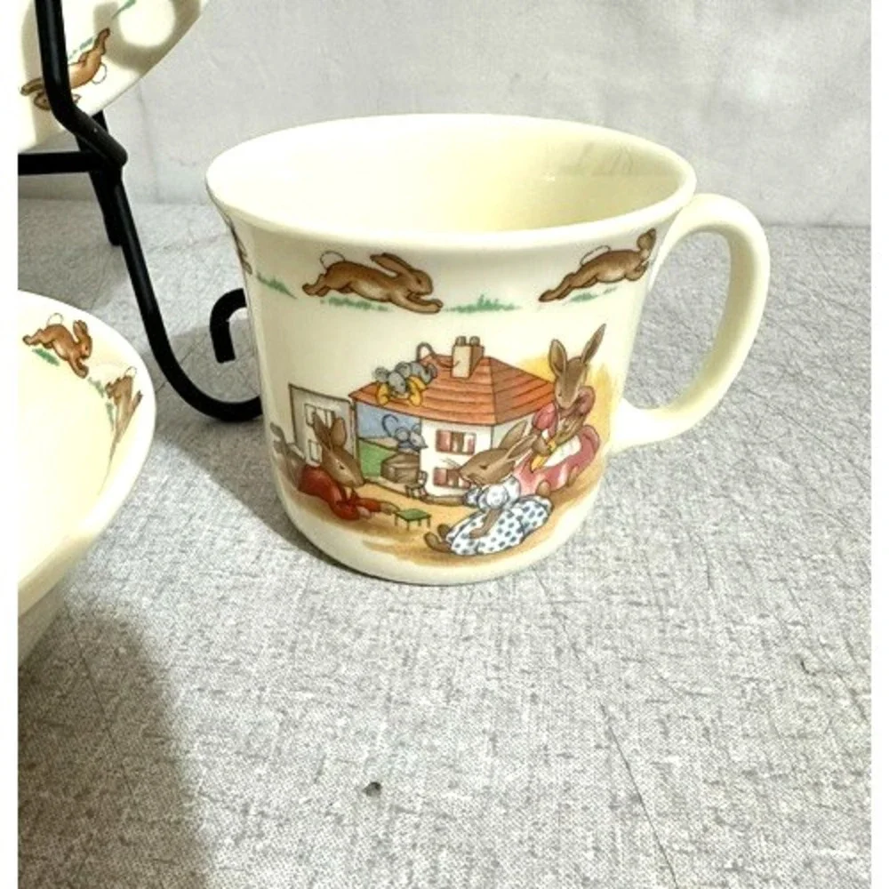Royal Doulton Bunnykins 3 Piece Porcelain Kids Dinnerwear Set Plate Bowl Cup